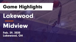 Lakewood  vs Midview Game Highlights - Feb. 29, 2020