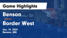 Benson  vs Border West  Game Highlights - Jan. 19, 2024
