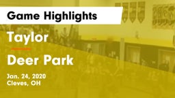 Taylor  vs Deer Park  Game Highlights - Jan. 24, 2020