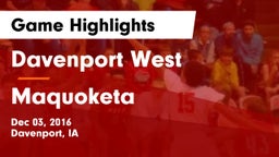 Davenport West  vs Maquoketa  Game Highlights - Dec 03, 2016