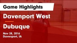 Davenport West  vs Dubuque  Game Highlights - Nov 28, 2016