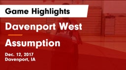 Davenport West  vs Assumption  Game Highlights - Dec. 12, 2017