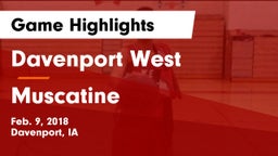 Davenport West  vs Muscatine  Game Highlights - Feb. 9, 2018