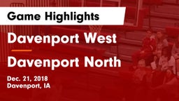 Davenport West  vs Davenport North  Game Highlights - Dec. 21, 2018