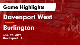 Davenport West  vs Burlington  Game Highlights - Jan. 12, 2019