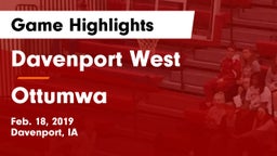 Davenport West  vs Ottumwa  Game Highlights - Feb. 18, 2019