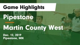 Pipestone  vs Martin County West  Game Highlights - Dec. 12, 2019