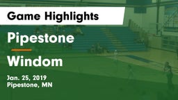 Pipestone  vs Windom  Game Highlights - Jan. 25, 2019