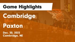 Cambridge  vs Paxton  Game Highlights - Dec. 30, 2023
