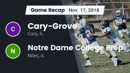Recap: Cary-Grove  vs. Notre Dame College Prep 2018