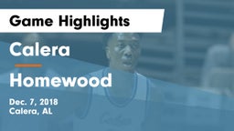 Calera  vs Homewood  Game Highlights - Dec. 7, 2018