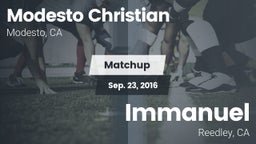 Matchup: Modesto Christian vs. Immanuel  2016
