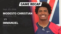 Recap: Modesto Christian  vs. Immanuel  2016