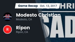Recap: Modesto Christian  vs. Ripon  2017