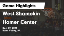 West Shamokin  vs Homer Center Game Highlights - Dec. 22, 2023