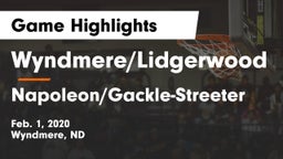 Wyndmere/Lidgerwood  vs Napoleon/Gackle-Streeter  Game Highlights - Feb. 1, 2020