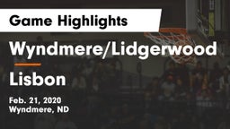 Wyndmere/Lidgerwood  vs Lisbon  Game Highlights - Feb. 21, 2020