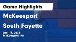 McKeesport  vs South Fayette  Game Highlights - Jan. 19, 2022