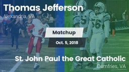 Matchup: Jefferson vs.  St. John Paul the Great Catholic  2018
