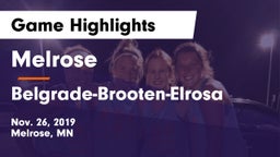 Melrose  vs Belgrade-Brooten-Elrosa  Game Highlights - Nov. 26, 2019
