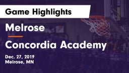 Melrose  vs Concordia Academy Game Highlights - Dec. 27, 2019