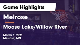 Melrose  vs Moose Lake/Willow River  Game Highlights - March 1, 2021