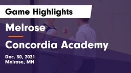 Melrose  vs Concordia Academy Game Highlights - Dec. 30, 2021