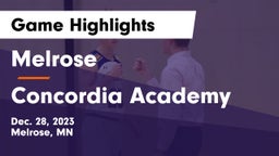 Melrose  vs Concordia Academy Game Highlights - Dec. 28, 2023
