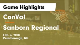 ConVal  vs Sanborn Regional  Game Highlights - Feb. 3, 2020