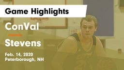 ConVal  vs Stevens Game Highlights - Feb. 14, 2020