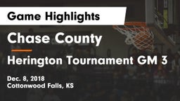 Chase County  vs Herington Tournament GM 3 Game Highlights - Dec. 8, 2018