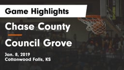 Chase County  vs Council Grove  Game Highlights - Jan. 8, 2019