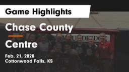 Chase County  vs Centre  Game Highlights - Feb. 21, 2020