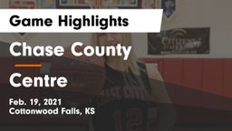 Chase County  vs Centre  Game Highlights - Feb. 19, 2021