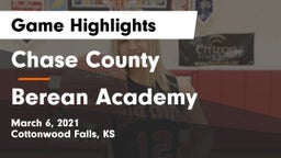 Chase County  vs Berean Academy  Game Highlights - March 6, 2021