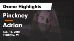 Pinckney  vs Adrian Game Highlights - Feb. 13, 2018