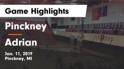 Pinckney  vs Adrian Game Highlights - Jan. 11, 2019