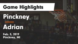 Pinckney  vs Adrian Game Highlights - Feb. 5, 2019