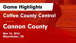 Coffee County Central  vs Cannon County Game Highlights - Nov 16, 2016