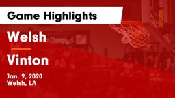 Welsh  vs Vinton  Game Highlights - Jan. 9, 2020