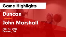 Duncan  vs John Marshall  Game Highlights - Jan. 13, 2020
