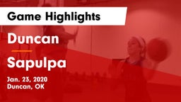 Duncan  vs Sapulpa  Game Highlights - Jan. 23, 2020