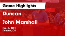 Duncan  vs John Marshall  Game Highlights - Jan. 8, 2021