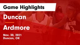 Duncan  vs Ardmore  Game Highlights - Nov. 30, 2021