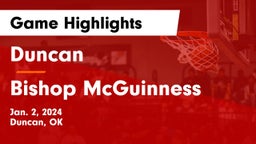 Duncan  vs Bishop McGuinness  Game Highlights - Jan. 2, 2024