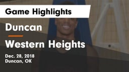 Duncan  vs Western Heights  Game Highlights - Dec. 28, 2018
