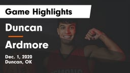 Duncan  vs Ardmore  Game Highlights - Dec. 1, 2020