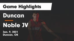Duncan  vs Noble JV Game Highlights - Jan. 9, 2021