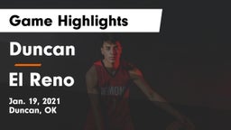 Duncan  vs El Reno  Game Highlights - Jan. 19, 2021