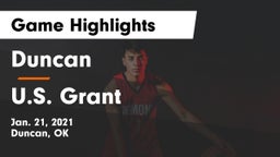Duncan  vs U.S. Grant  Game Highlights - Jan. 21, 2021